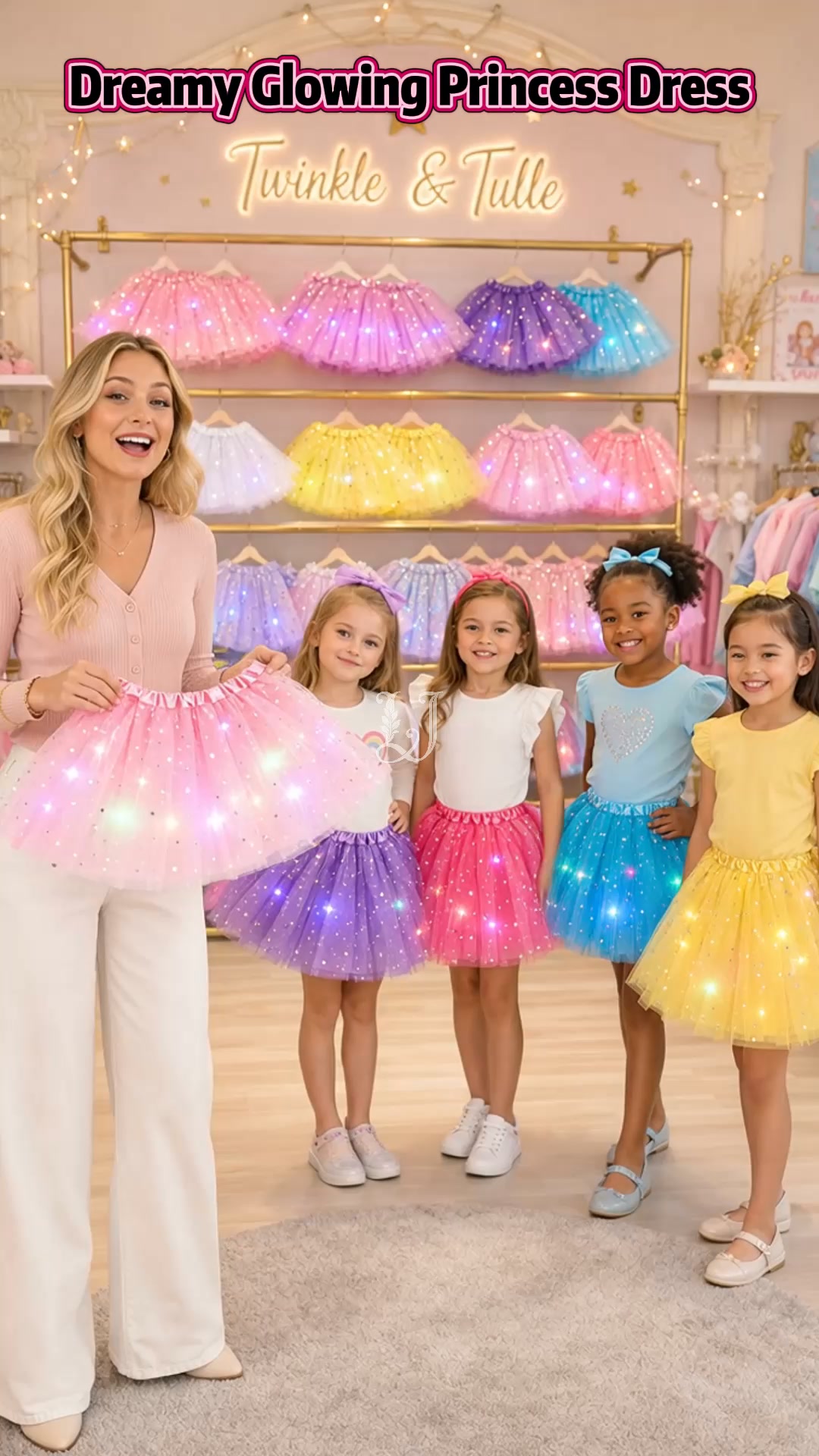 Shopcenteri store Facebook ad: Prinsessklänning med LED & paljetter, stjärnor som lyser…