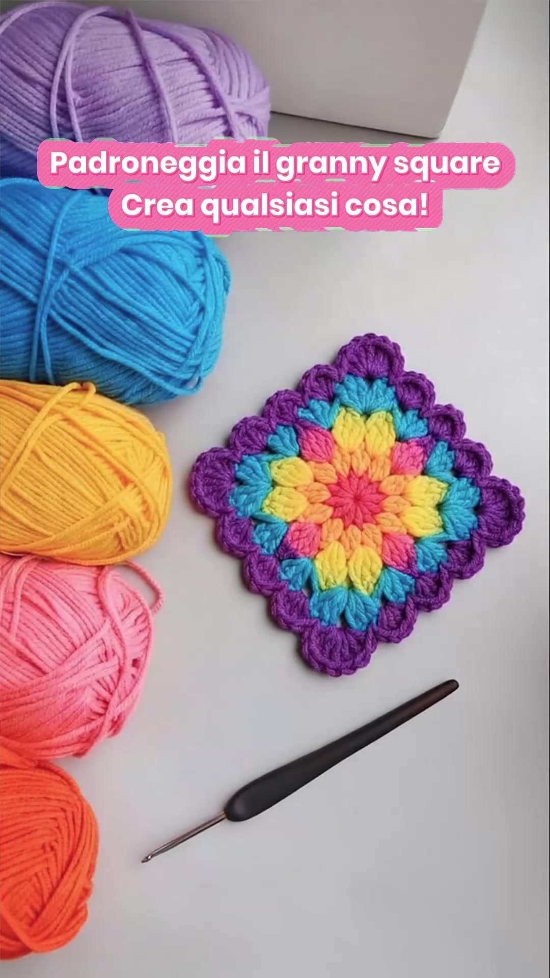 YarnPal - Crochet for Beginners Facebook ad: Inizia ora l'uncinetto, facile e rilassante
