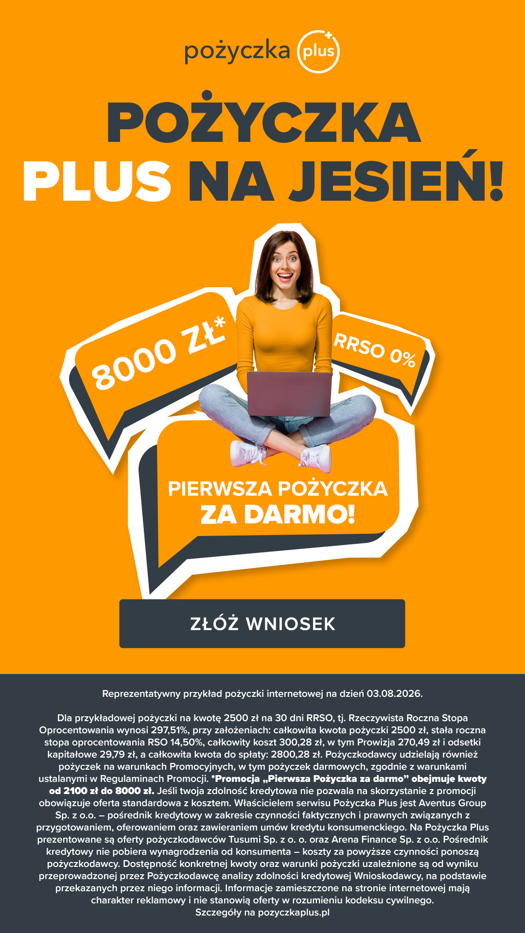 Pozyczkaplus.pl Facebook ad: Wnioskuj już dziś!