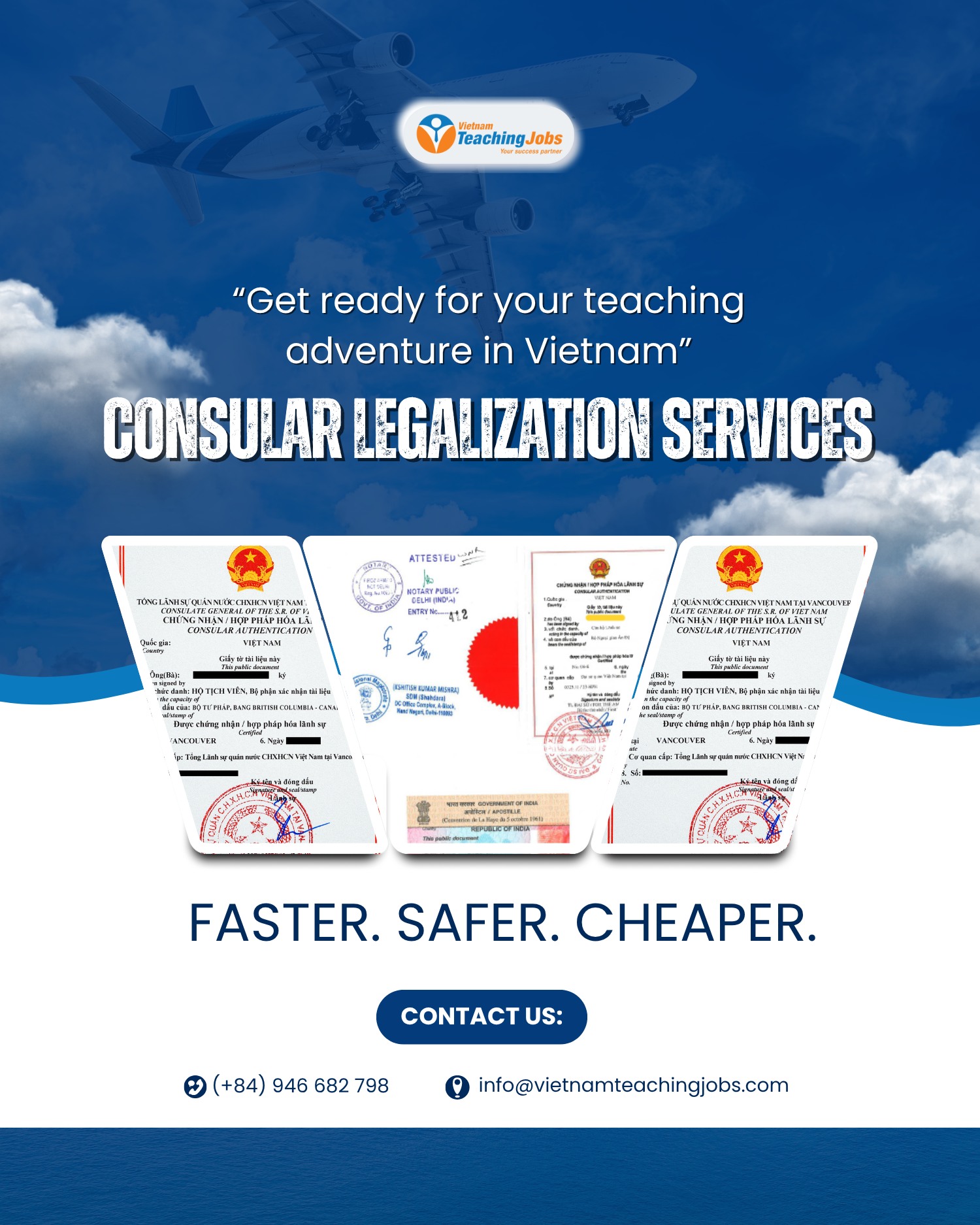 Vietnam Teaching Jobs Facebook ad: Consular Legalization Service