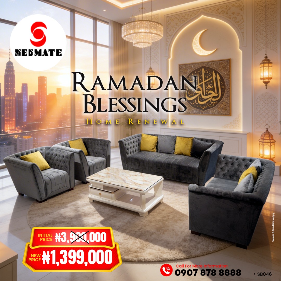 Bedmate Furniture NG Facebook ad: Make your home sparkle this Ramadan!: Noibe Sofa…