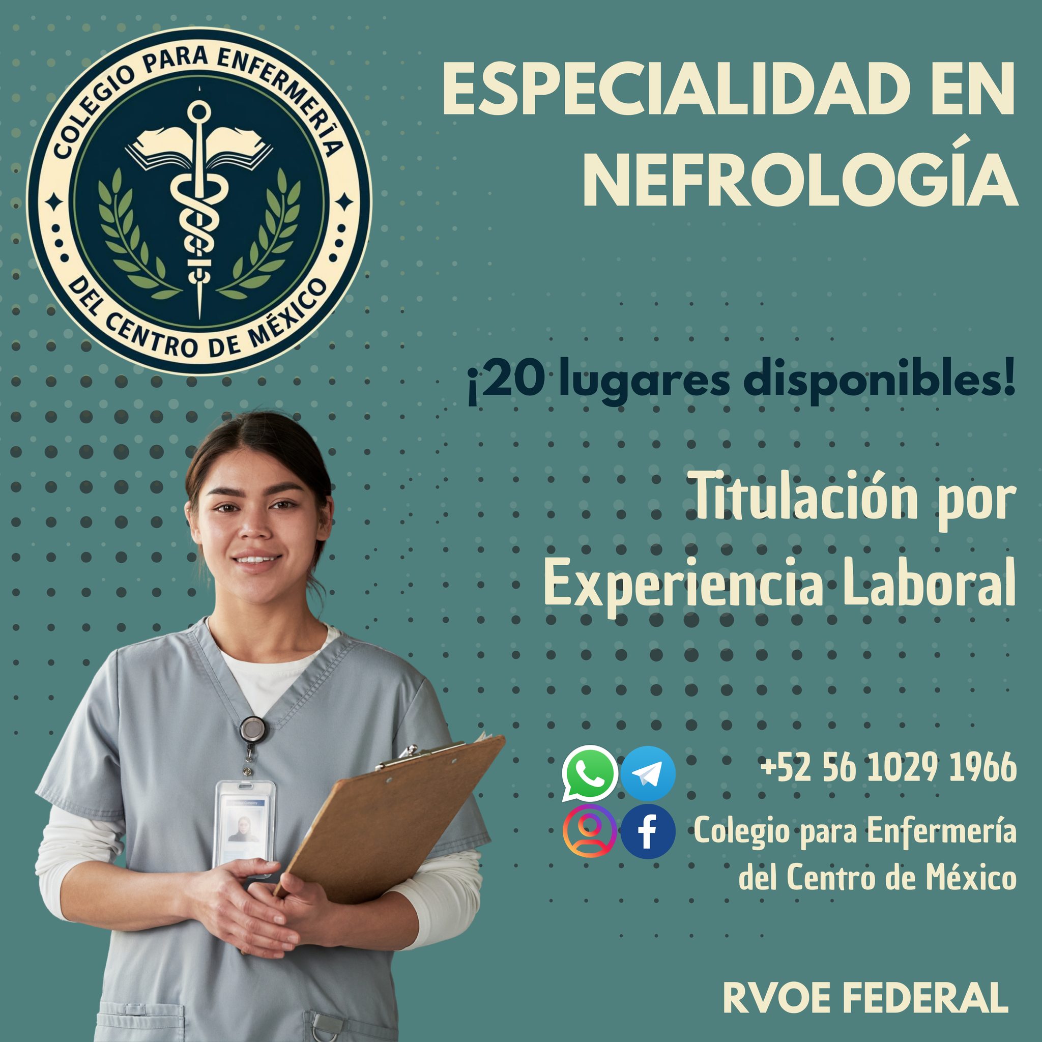 Colegio para Enfermería del Centro de México. Facebook ad: ¿Eres Licenciado(a) en Enfermería?