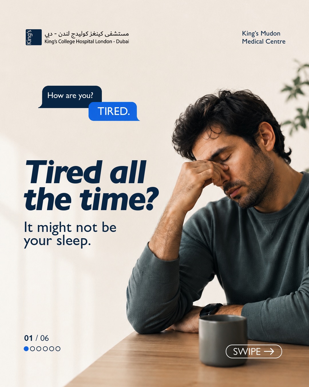 King’s College Hospital Dubai Facebook ad: Tired all the time?