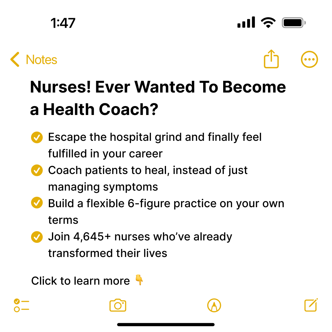 The Nurse Coach Collective Facebook ad