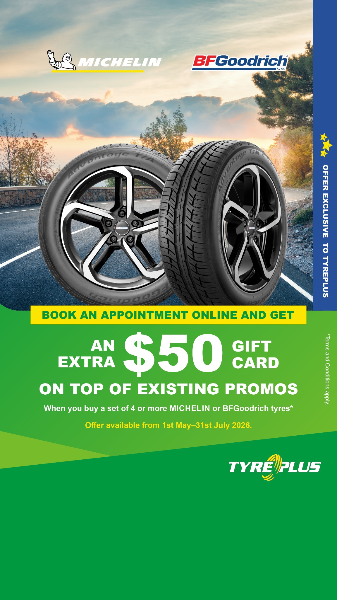 TYREPLUS Australia Facebook ad from May 12, 2026