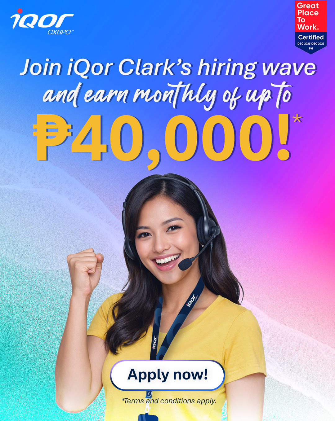 iQor Philippines Facebook ad: Hot opportunities & cool jobs at iQor Clark!