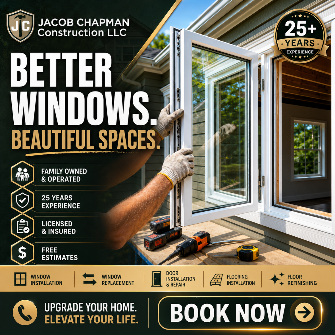 Jacob Chapman Construction LLC Facebook ad: Upgrade Your Home with Jacob Chapman Construction LLC!