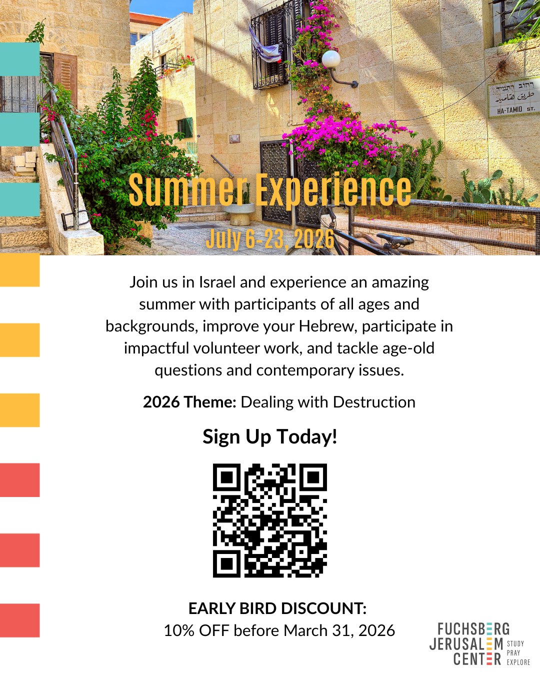 Fuchsberg Jerusalem Center Facebook ad: This summer, live and learn in Jerusalem!