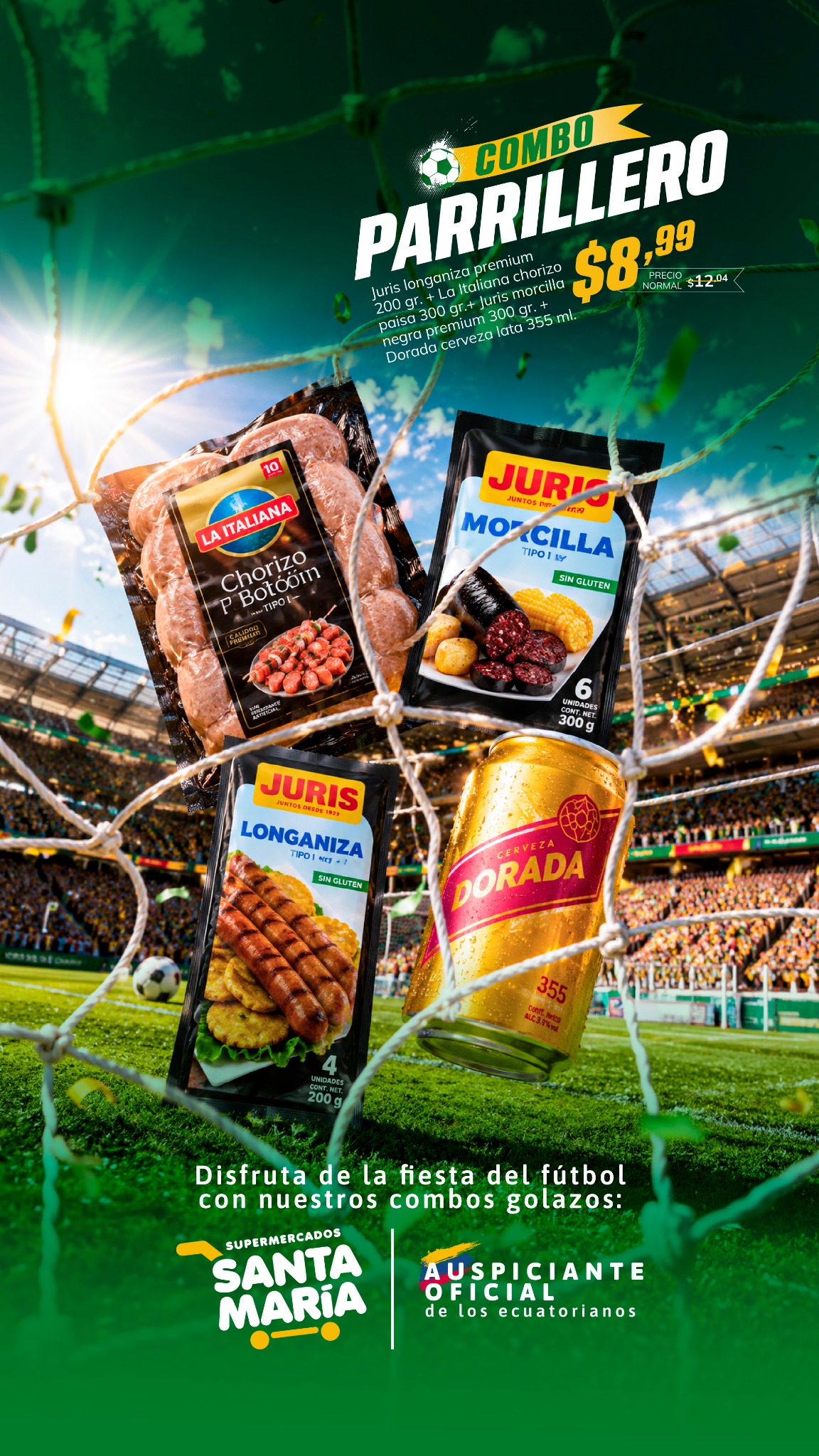 Supermercados Santa María Facebook ad: ¡Vive la fiesta del fútbol con las promos…