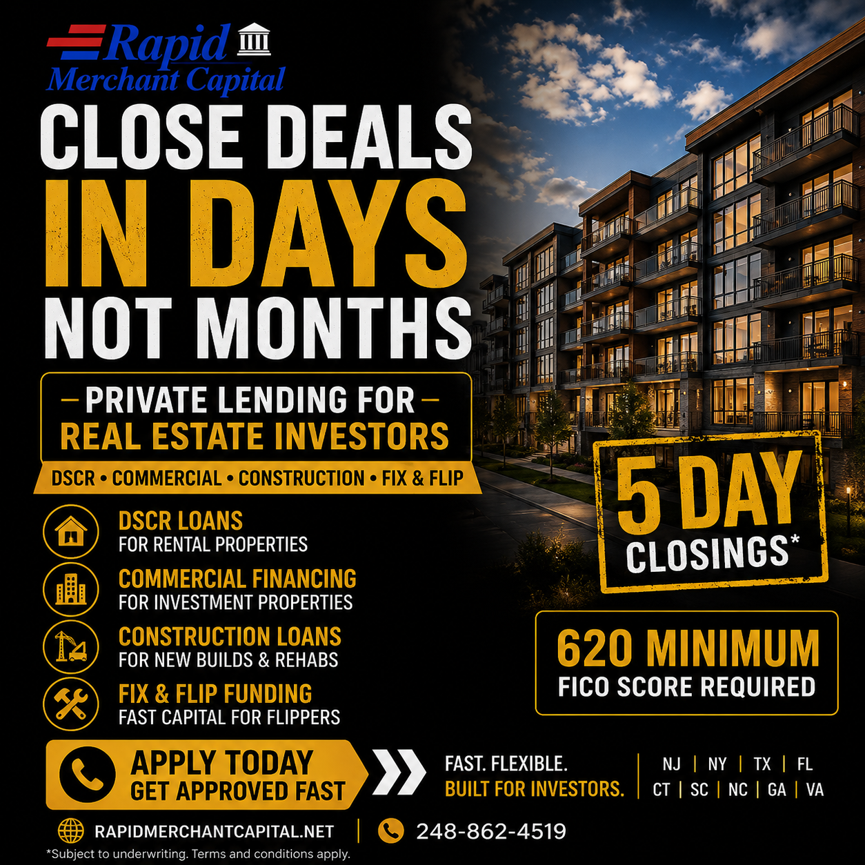 Rapid Merchant Capital LLC Facebook ad: Get Approved with 620 Fico Scores!