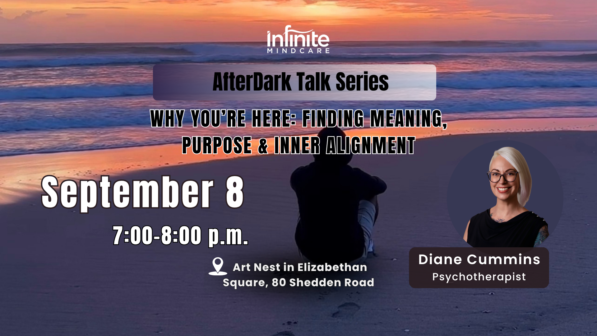 Infinite Mindcare Facebook ad: Why You’re Here: Finding Meaning, Purpose & Inner Alignment
