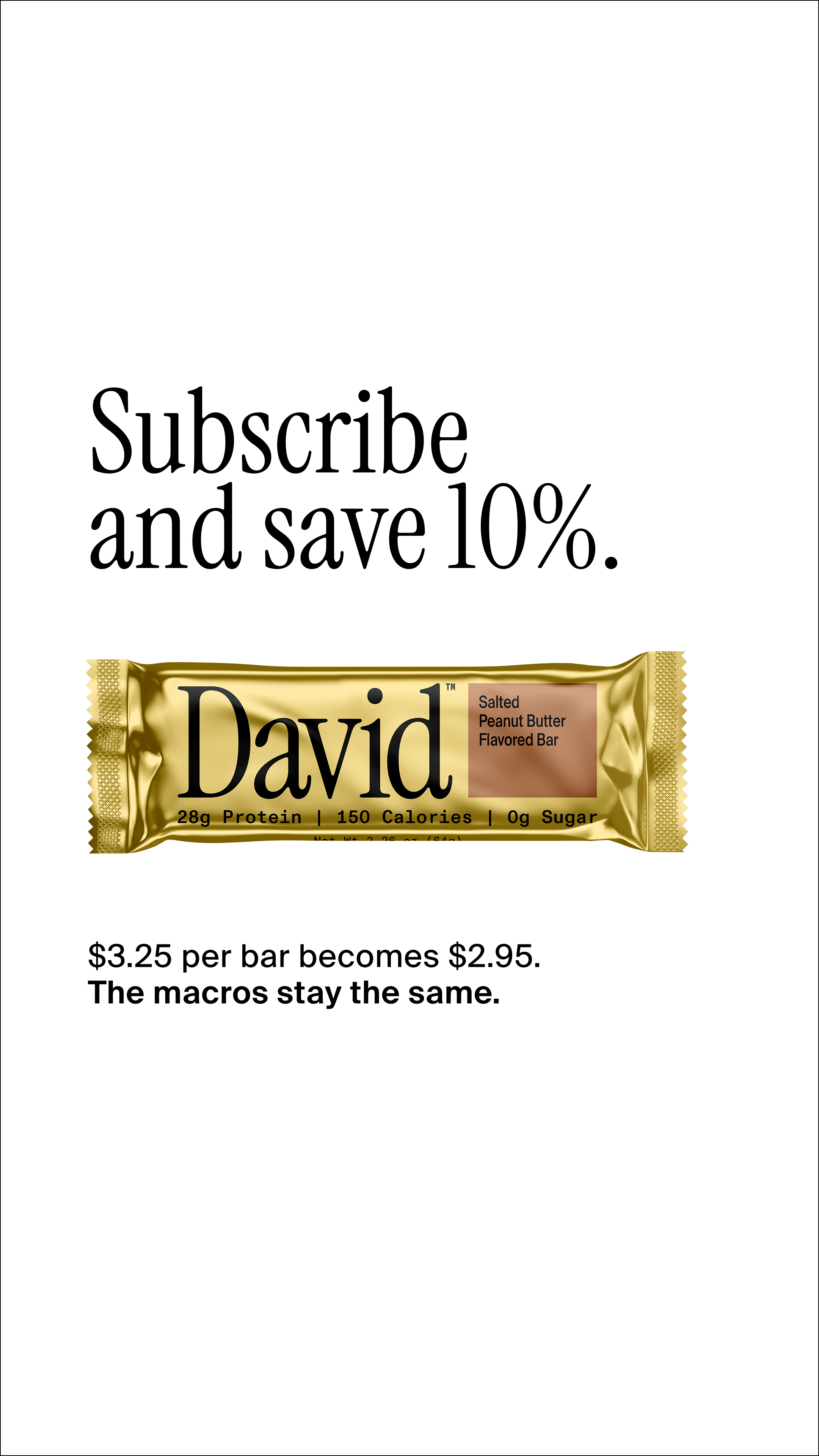 David Protein Facebook ad