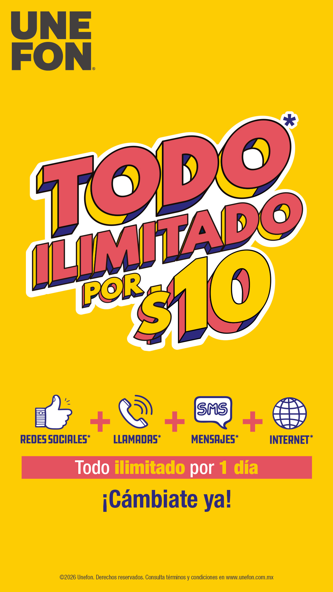 Unefon Facebook ad from Jul 7, 2026
