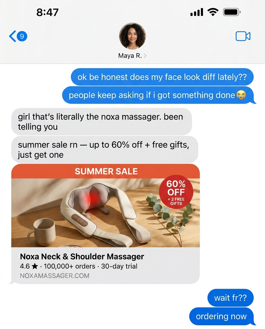 Noxa Massager Facebook ad