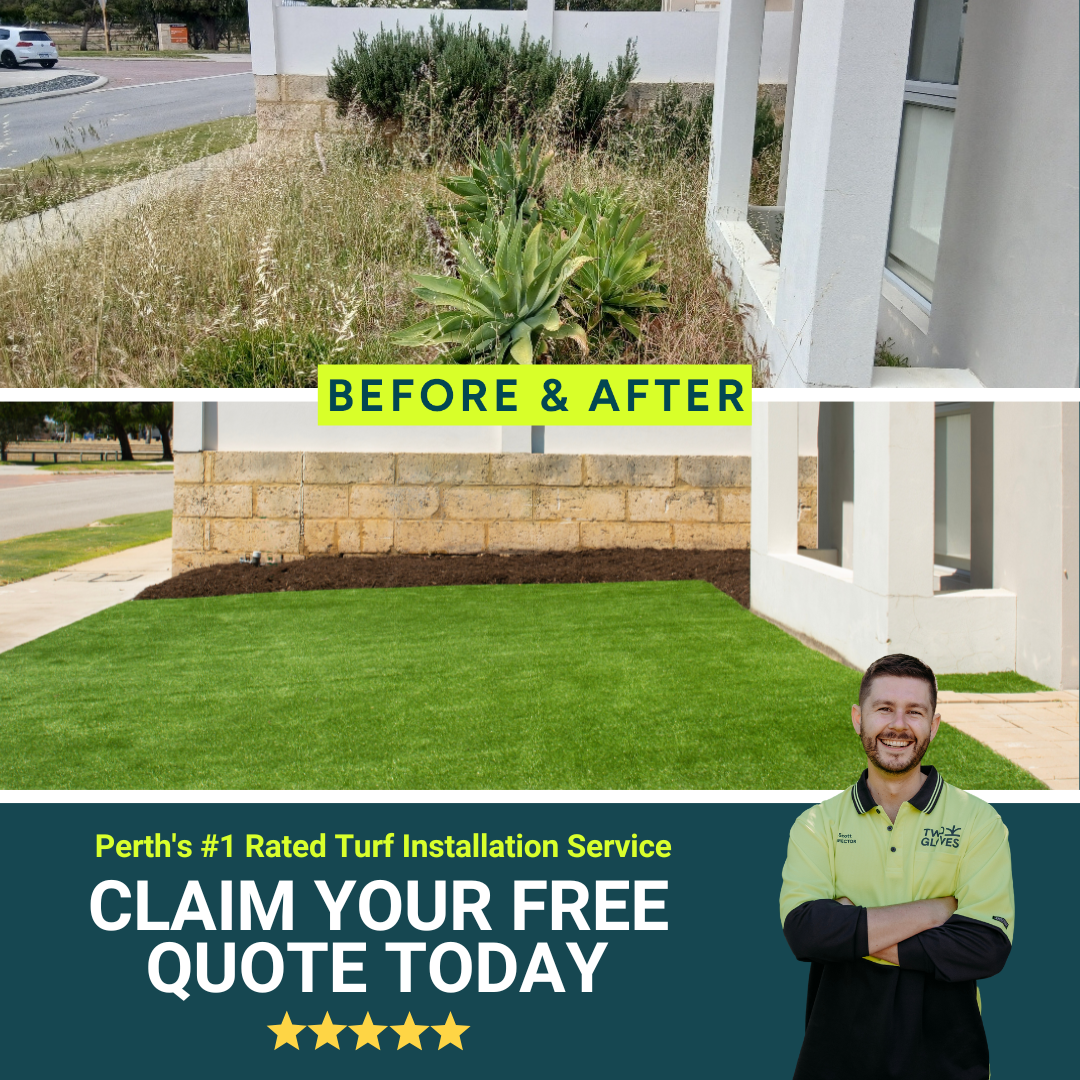 Two Gloves Facebook ad: Revolutionary Turf Delivers a Perfect, Green Lawn