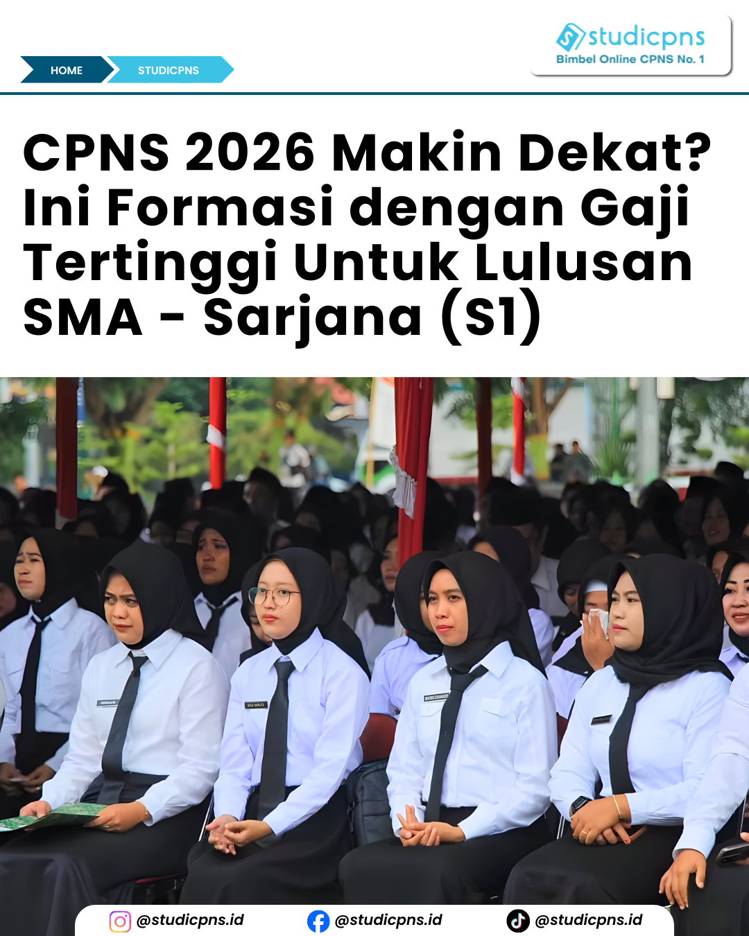 Studicpns - Bimbel Online CPNS & PPPK No.1 Facebook ad: Kamu wajib daftar Bimbel Studicpns untuk bikin kamu…