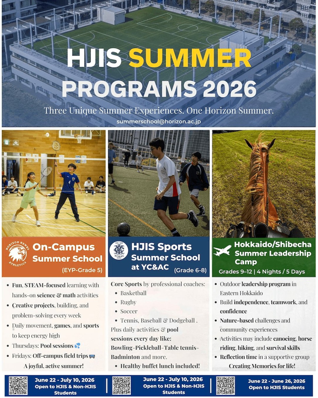 Horizon Japan International School Facebook ad: HJIS Summer 2026