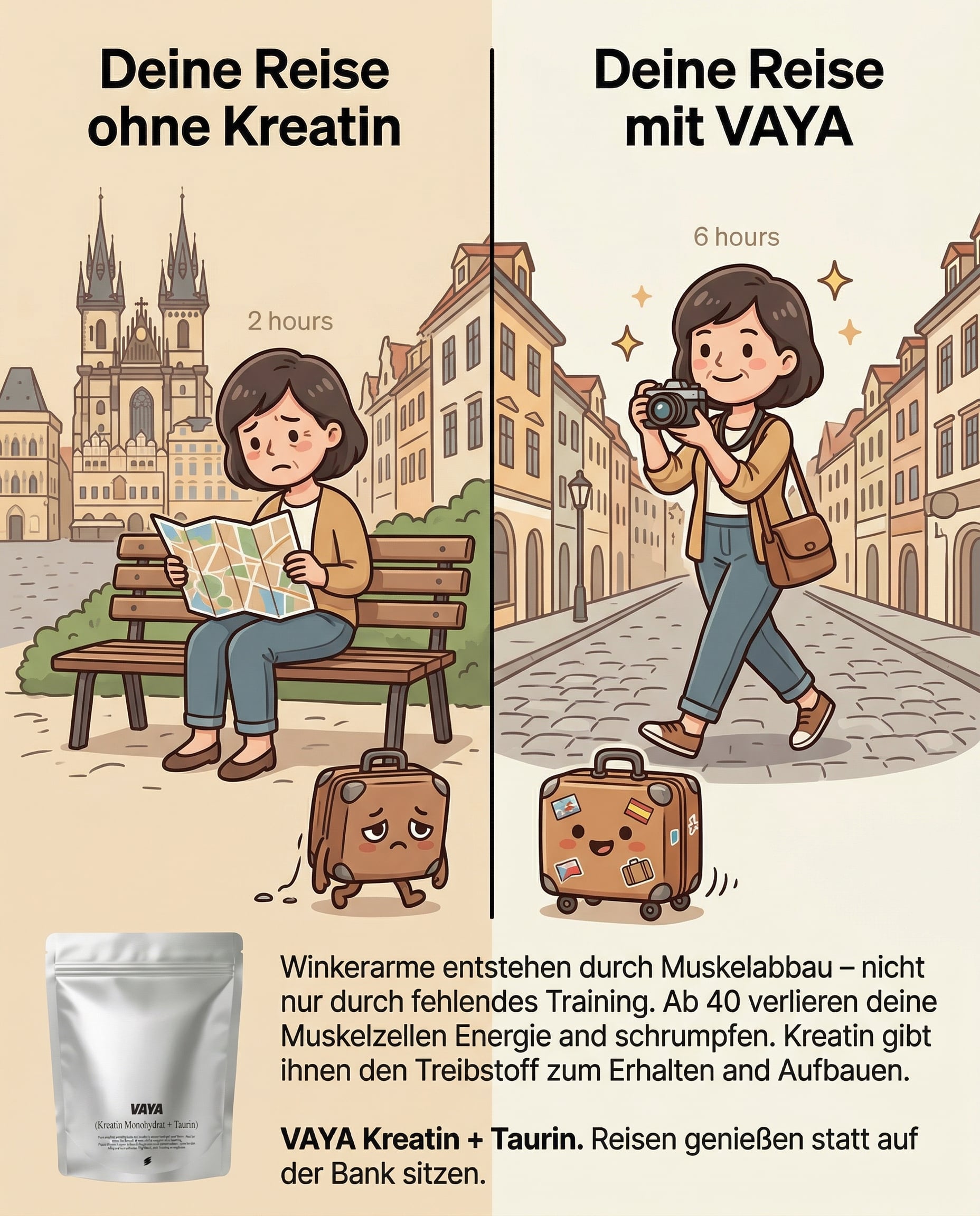 Sabine’s Healthy Living Facebook ad: Warum manche Reisende nach 40 nie müde werden