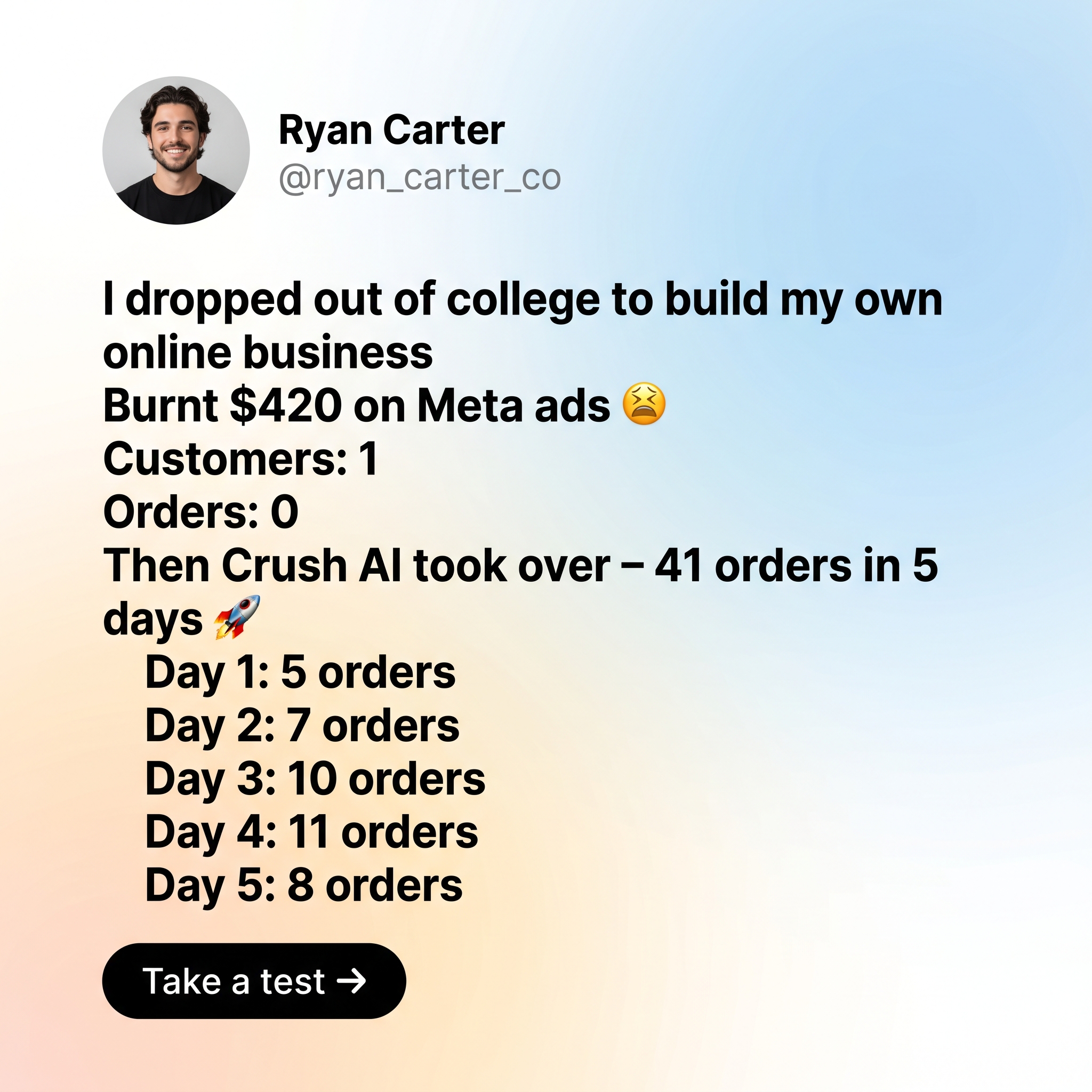 trycrush.ai Facebook ad