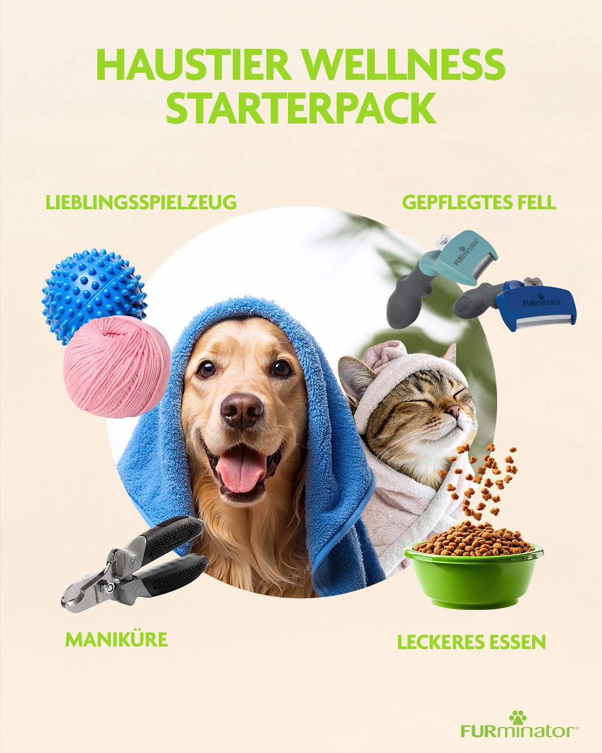 FURminator Deutschland Facebook ad: Wellness-Tag, aber make it furry!
