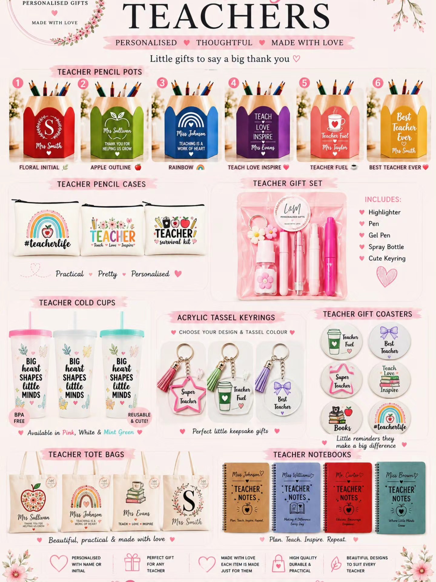 L&M Personalised Gifts Made With Love Facebook ad: Teacher Gift Collection is Here!