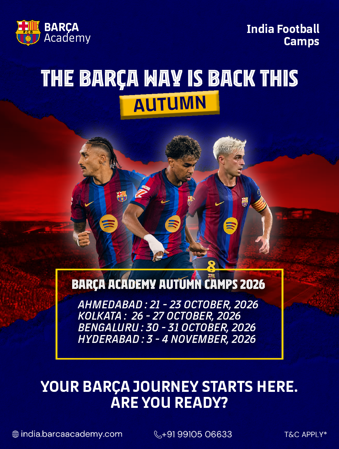 Barça Academy India Facebook ad: Train the Barça Way!