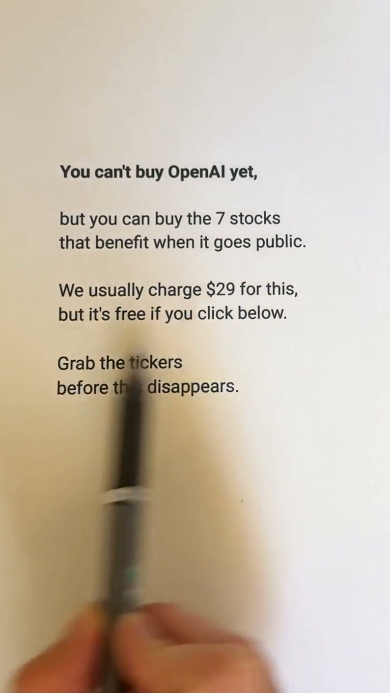 MarketBeat.com Facebook ad: Free Report: 7 Stocks To Own Before The OpenAI IPO