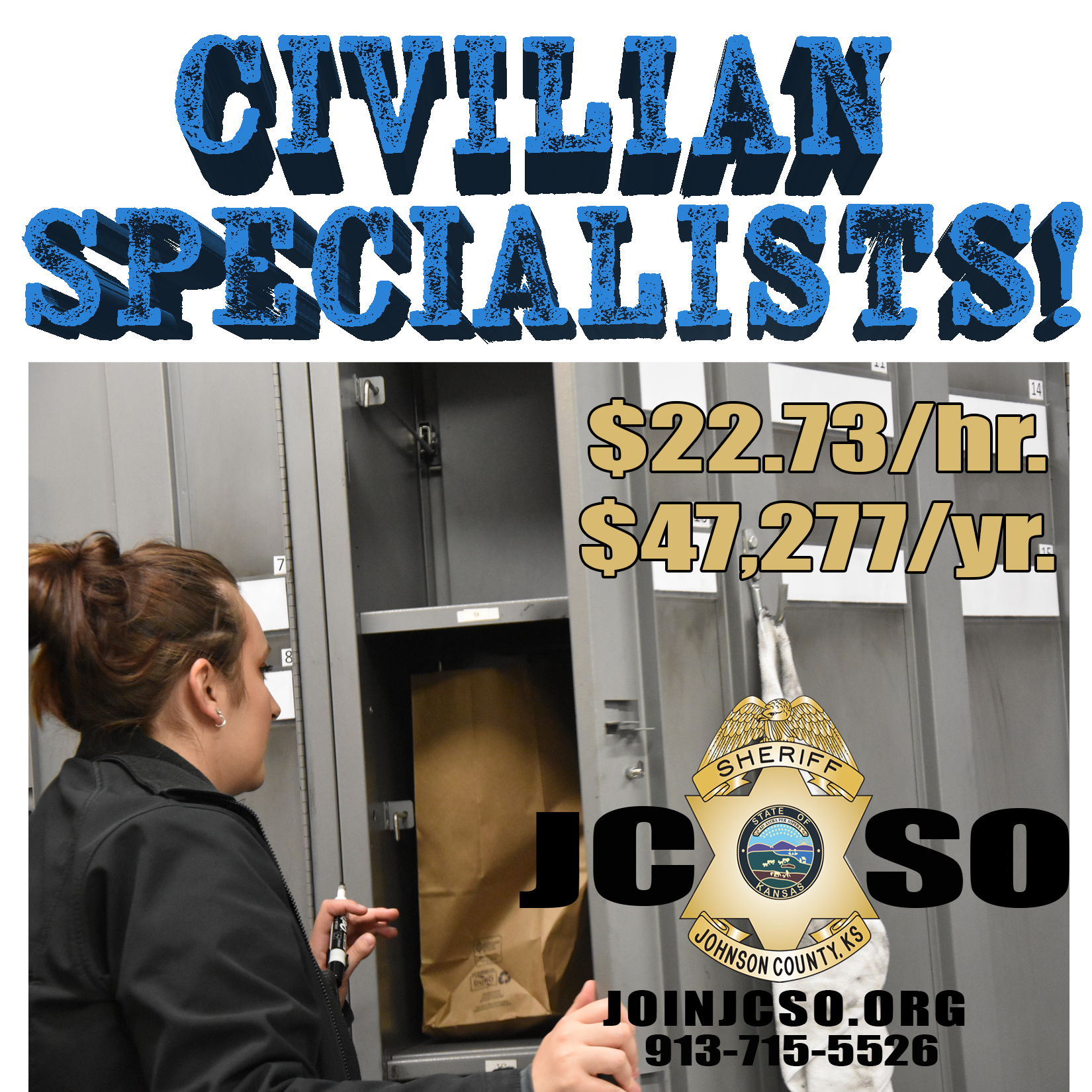 Johnson County, KS Sheriff's Office Facebook ad: ONE AGENCY. INFINITE OPPORTUNITIES.