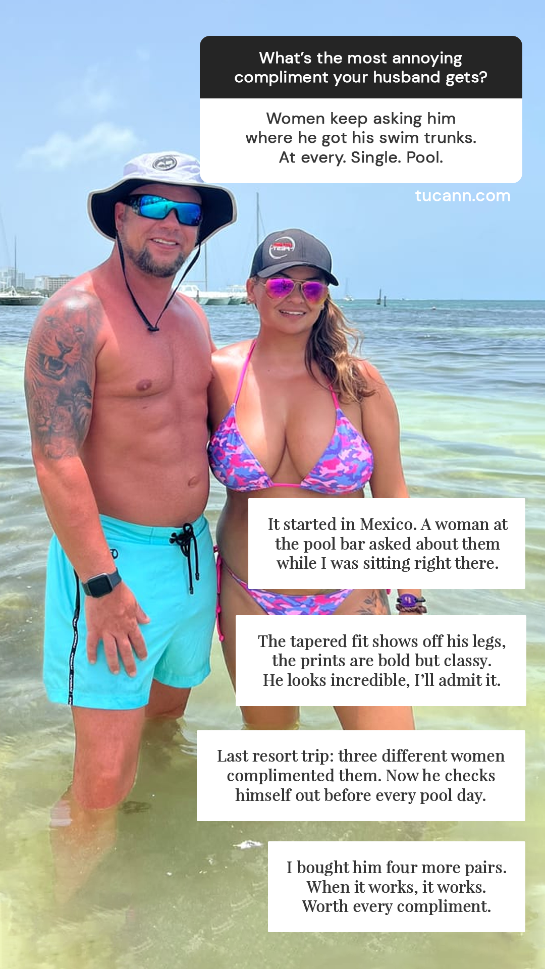 Tucann Facebook ad: Swim Trunks Women Actually Compliment