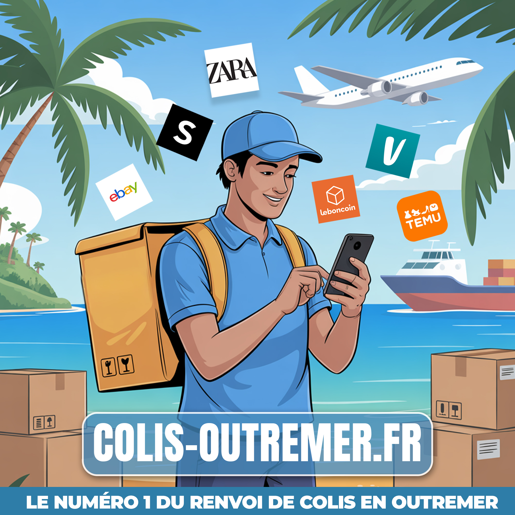 COLIS Outremer Facebook ad: colis-outremer - Réexpédition de colis vers les DOM TOM