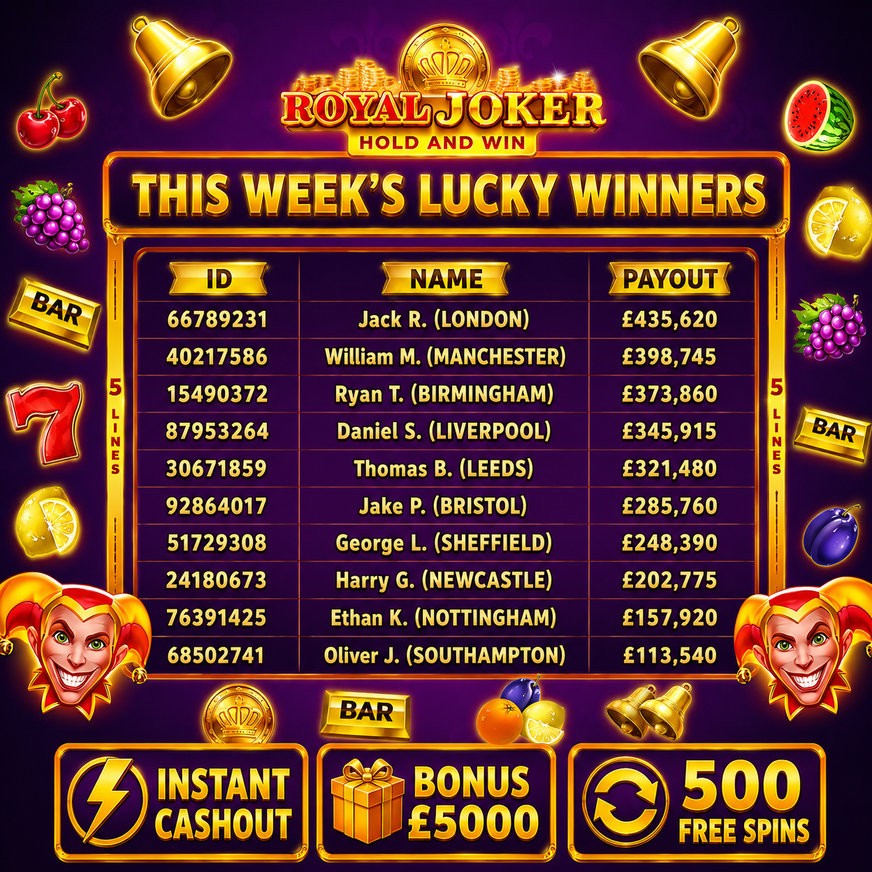 Joker Games Facebook ad: Exclusive: Β£5000 + 500FS! ππ‘πππ‘π π§π’π π’π₯π₯π’πͺ