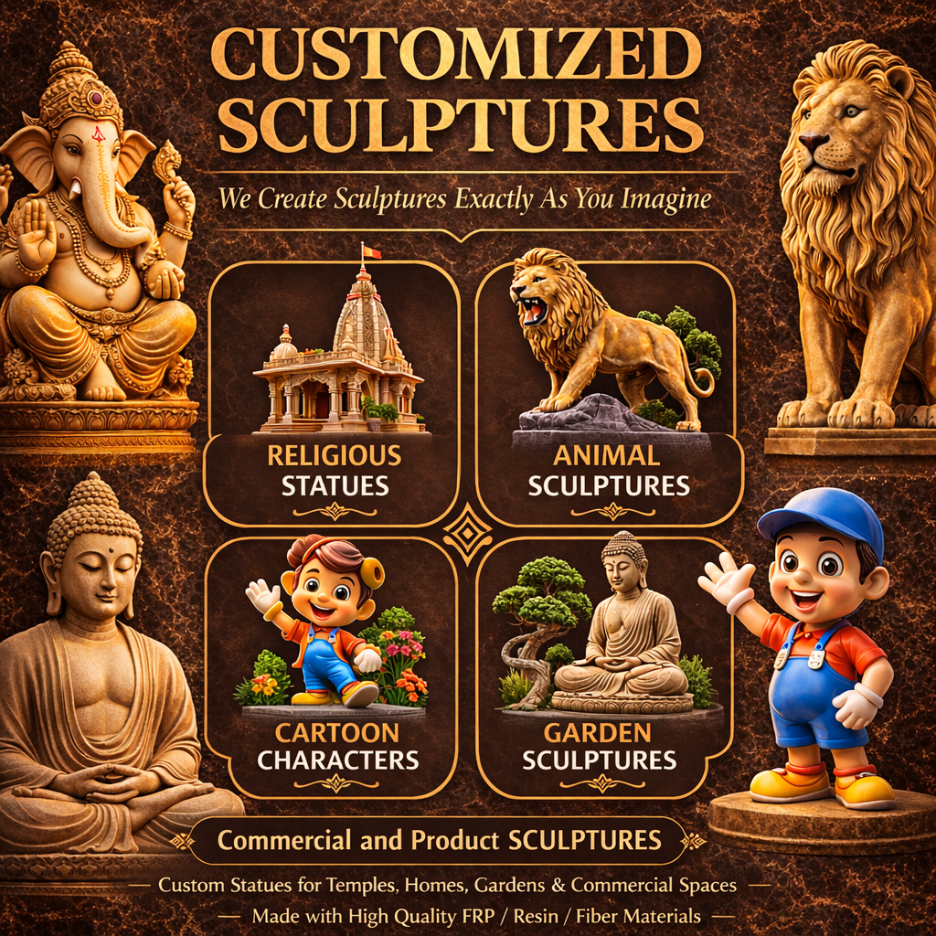 Tirupati Graphics Facebook ad: Custom FRP Sculptures Made to Order