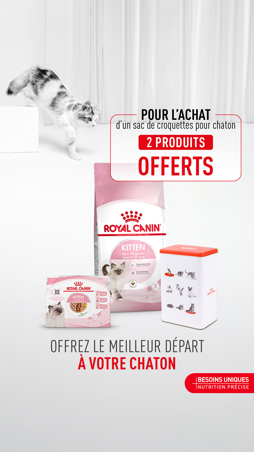 Royal Canin Facebook ad: Profitez de notre offre pour chaton avec 2…