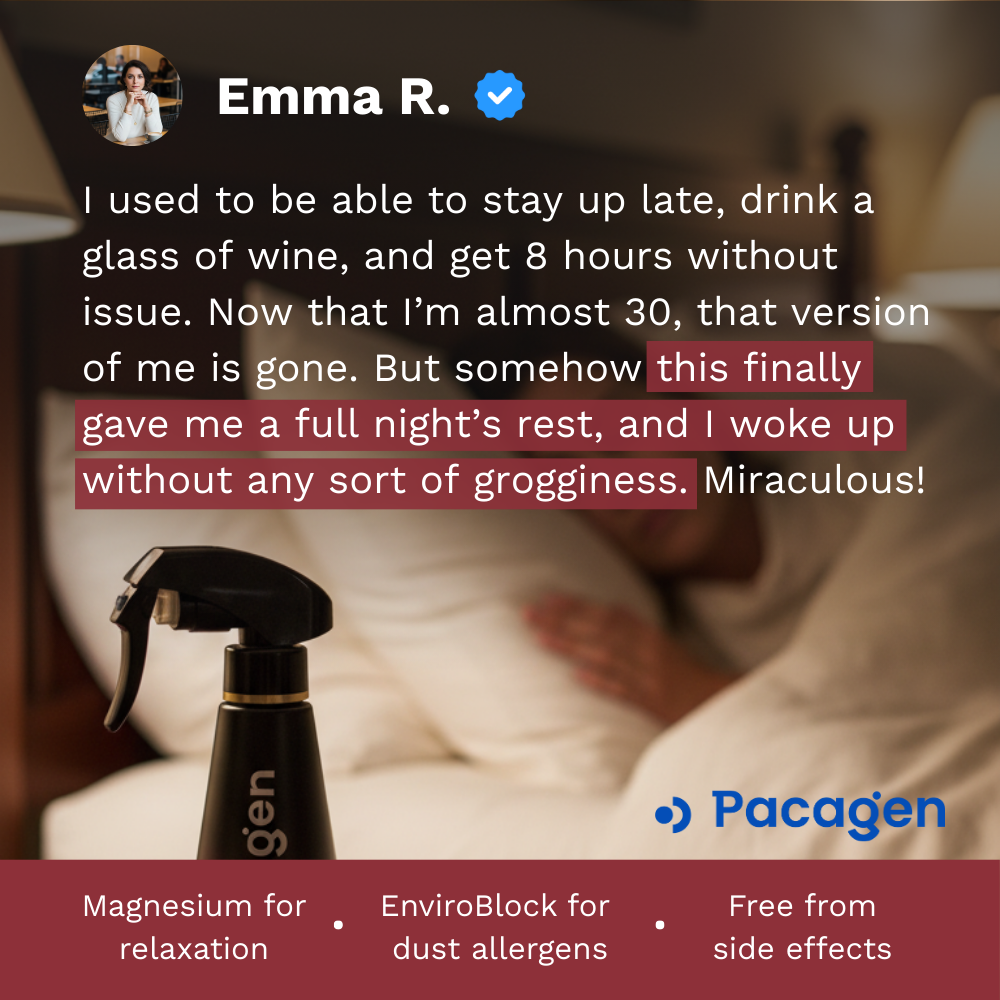 Pacagen Facebook ad: Lack of sleep causing burnout?