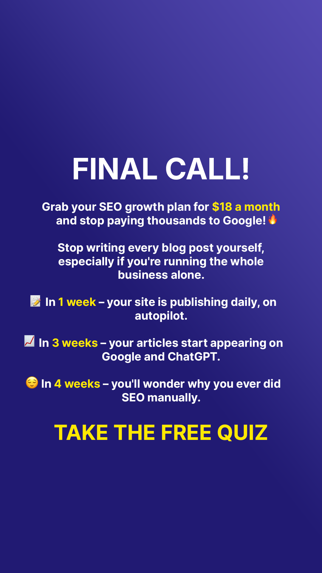 Soro SEO Facebook ad: Rank #1 on Google