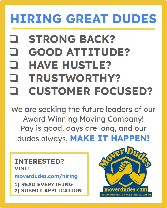 Mover Dudes Inc. Facebook ad: Seeking the next generation of leaders!
