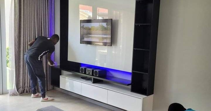 TV stands warehouse Facebook ad