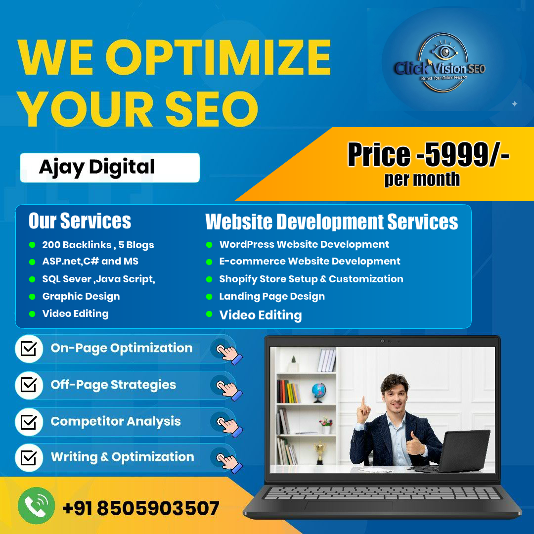 Digitalmarketingajay Facebook ad: Get complete SEO services starting at just ₹5999.