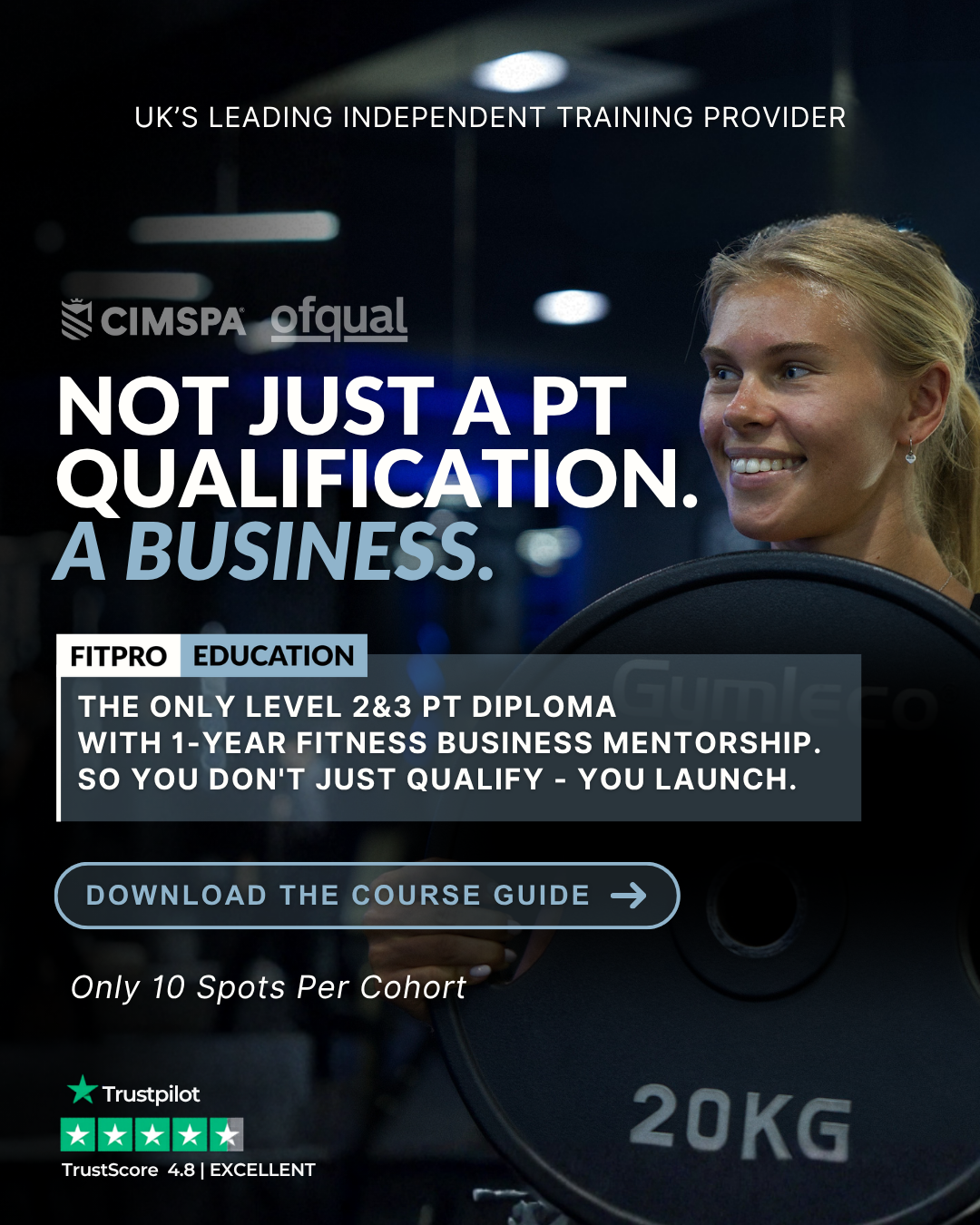 FitPro Education Facebook ad: BECOME A PT AND ONLINE COACH
