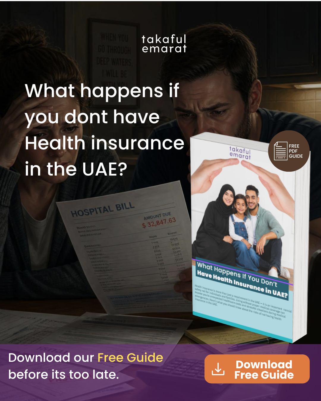 Takaful Emarat Facebook ad: Download Your FREE Health Insurance Guide