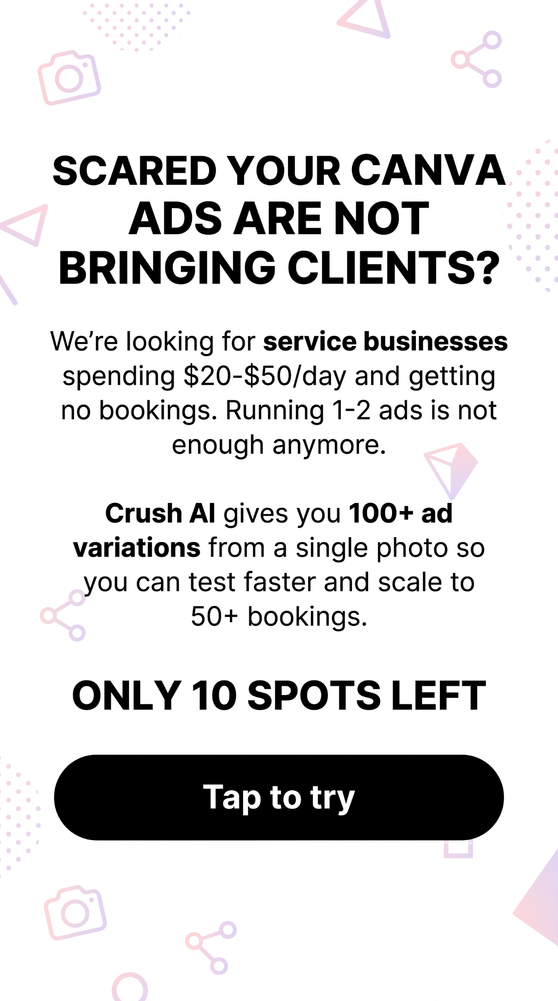 trycrush.ai Facebook ad