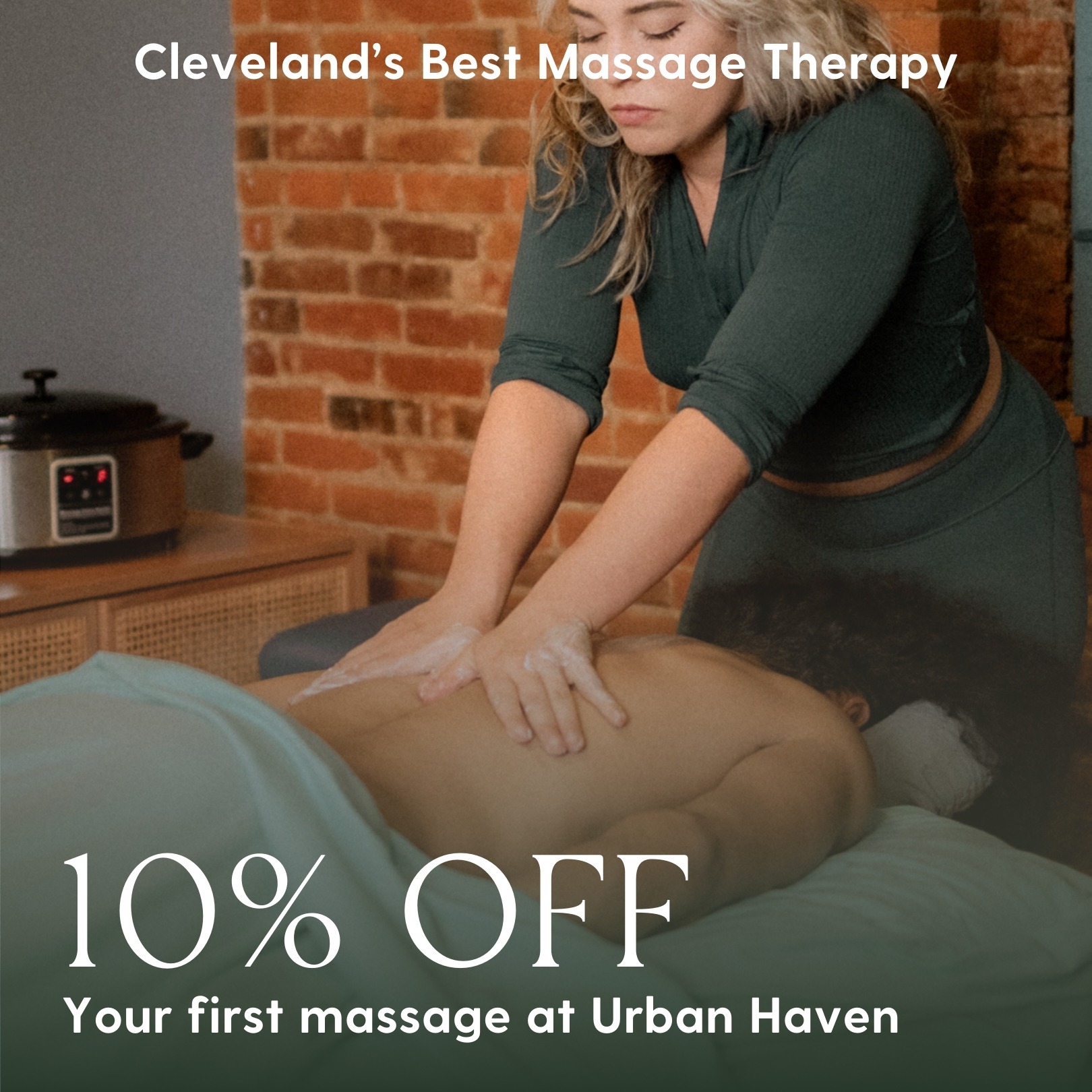 Urban Haven Massage Facebook ad: Get 10% Off Your First Massage