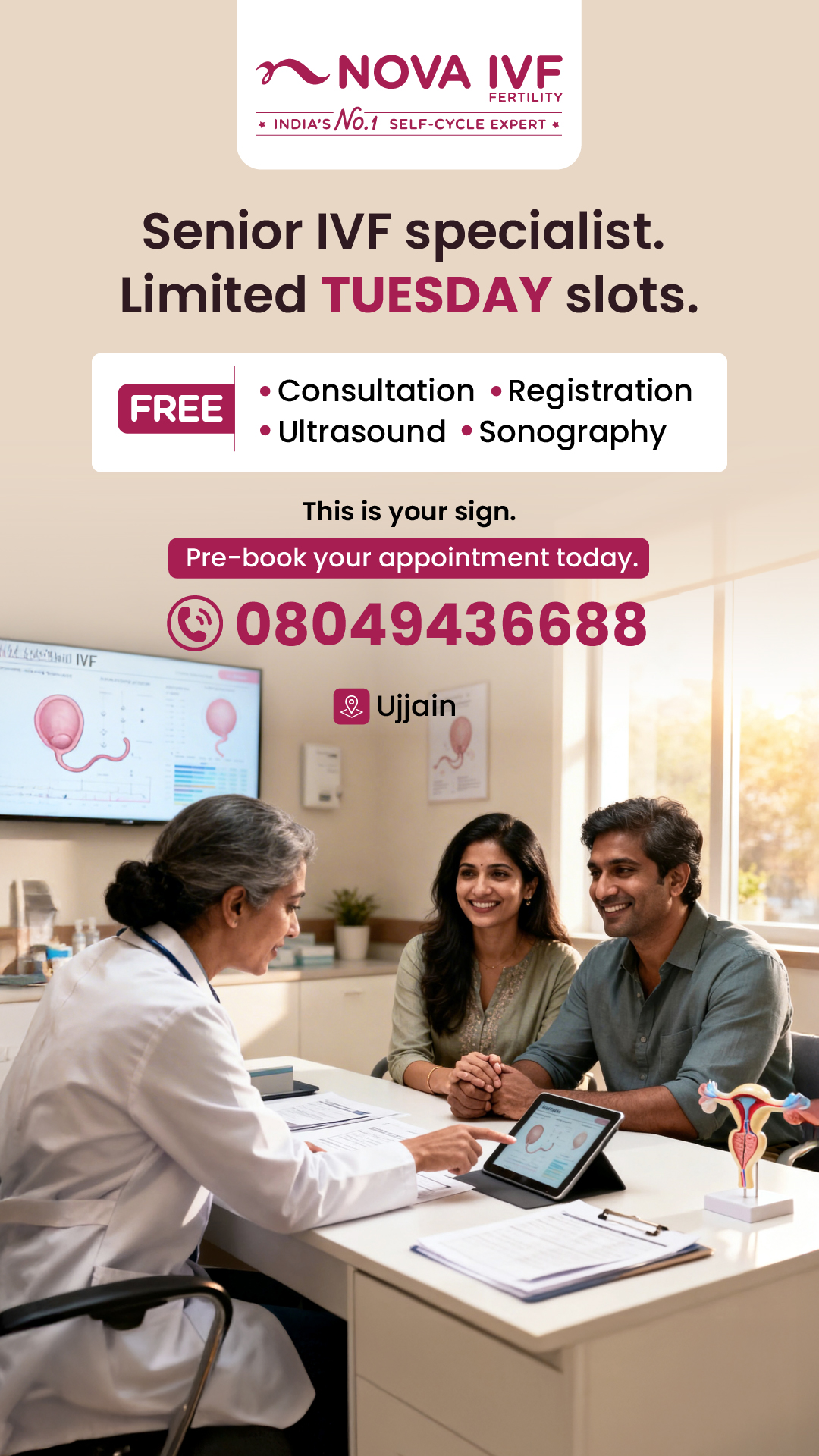 Nova IVF Fertility Madhya Pradesh Facebook ad from Jun 11, 2026