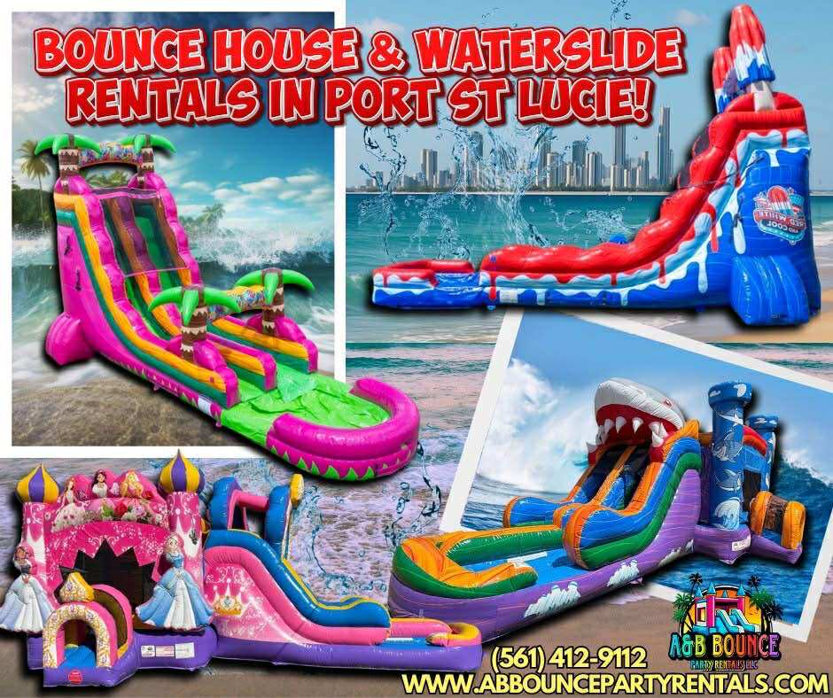 A&B Bounce Party Rentals, LLC Facebook ad: Make a Splash in Port St. Lucie!