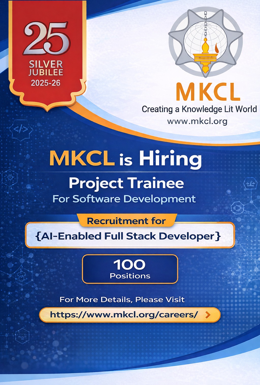 Maharashtra Knowledge Corporation Limited (MKCL) Facebook ad: MKCL is inviting applications for Project Trainee(AI…