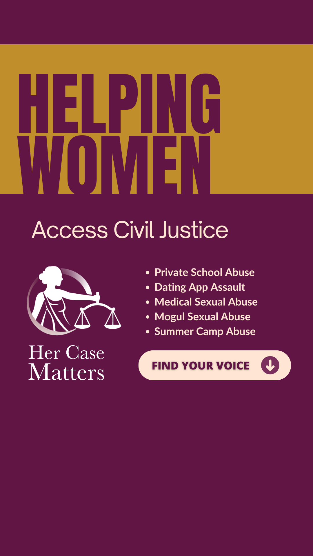 Her Case Matters Facebook ad