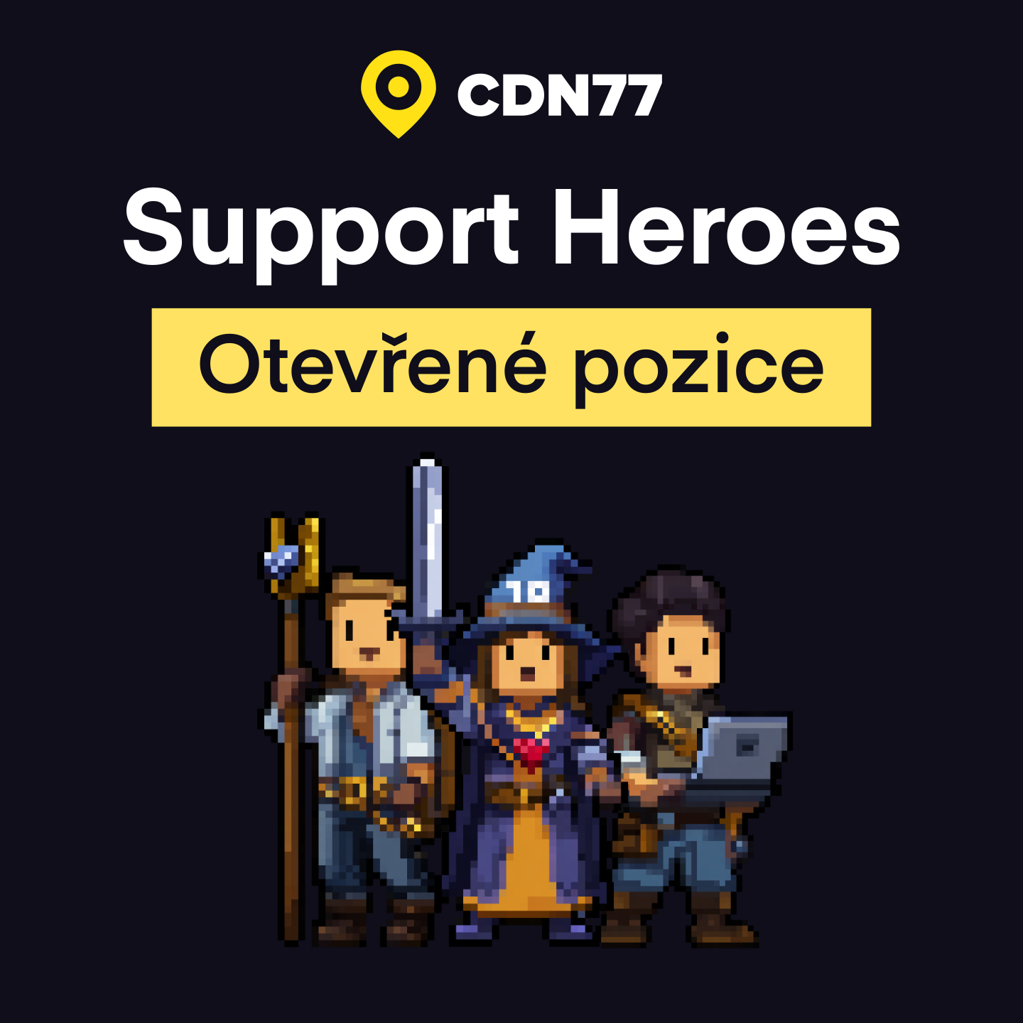 CDN77.com Facebook ad: Buď náš Customer Care, Tech Support nebo HW Technik