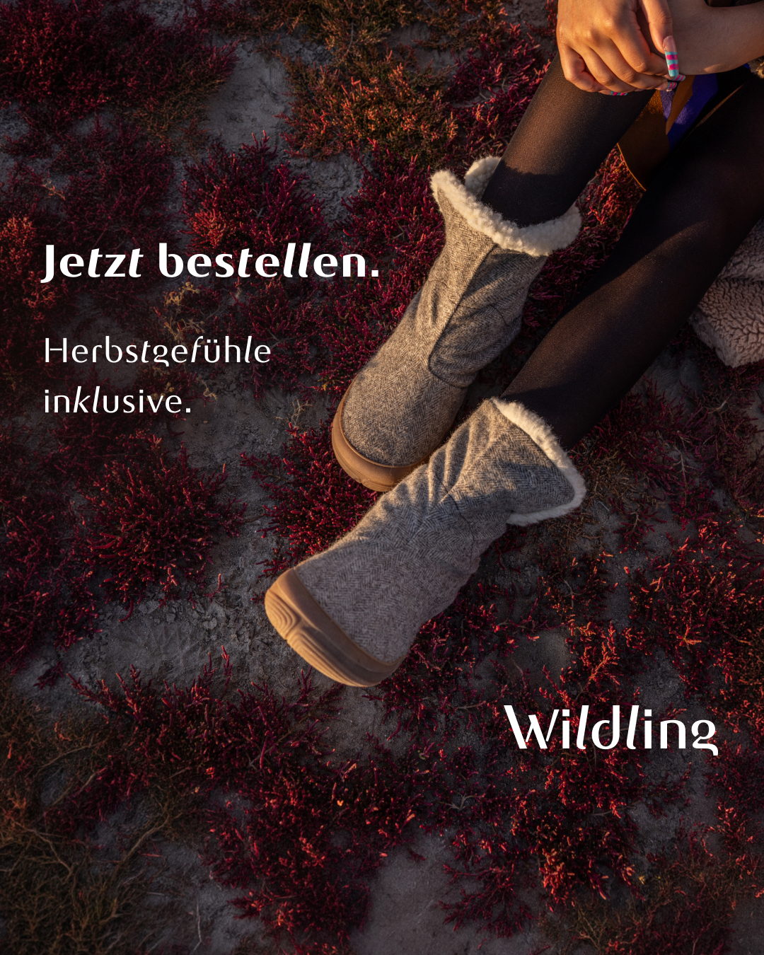 Wildling Shoes Facebook ad: Kuschelig warm durch den Winter