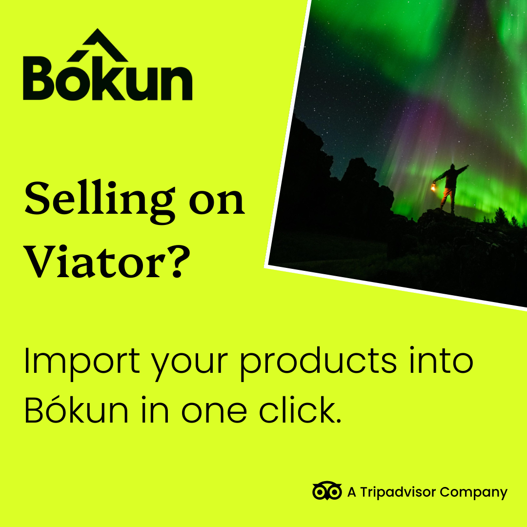 Bókun Facebook ad: Selling on Viator?