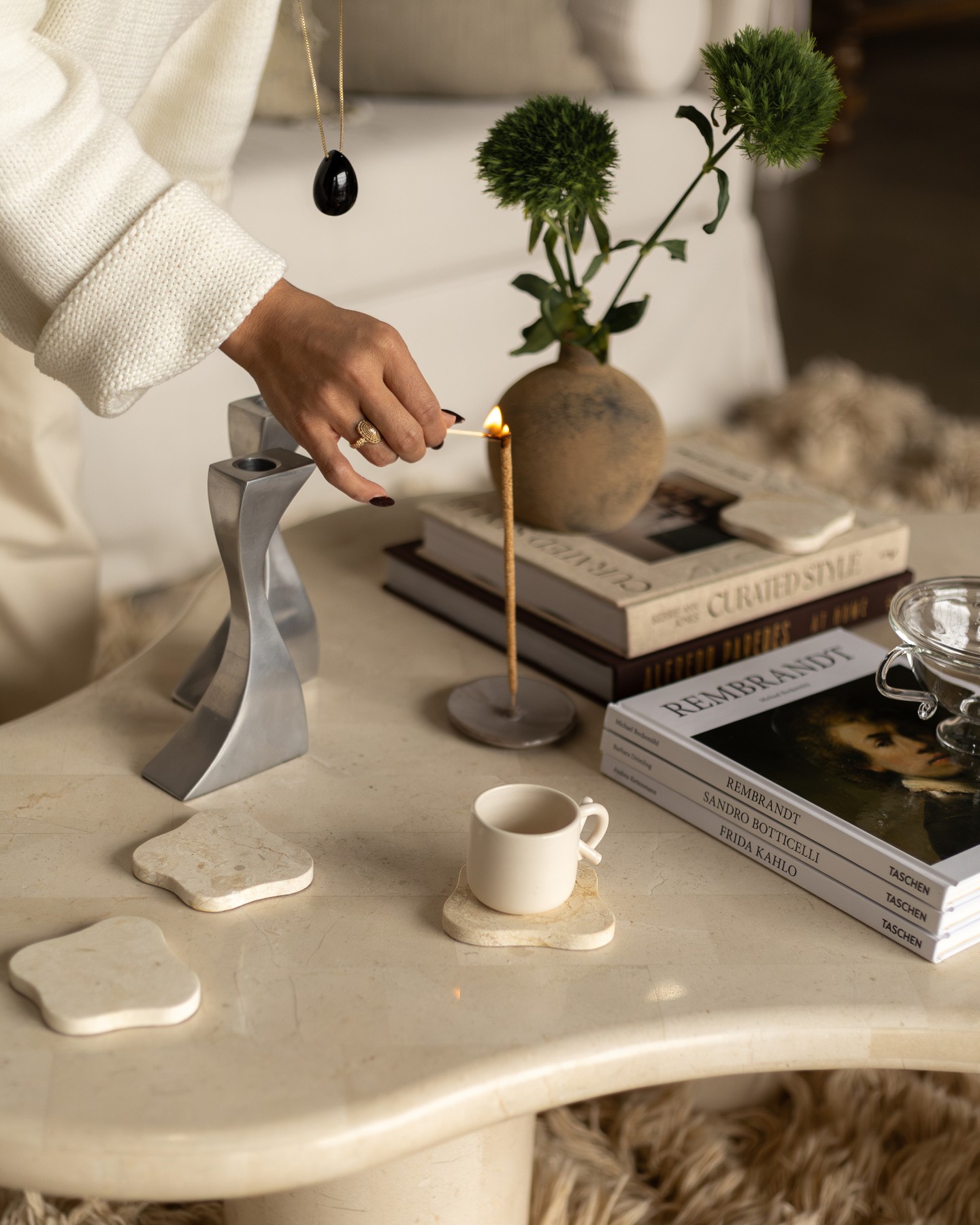 en gold. Facebook ad: soft light and slow rituals atop the Paradis…